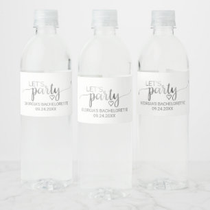 Étiquette Pour Bouteilles D'eau Simple calligraphie Argent Faisons la fête Bachelo