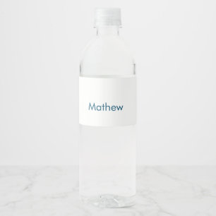 Étiquette Pour Bouteilles D'eau simple monogramme de lettre initiale ajoutez votre