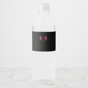 Étiquette Pour Bouteilles D'eau Skeleton Heart Hands Classic