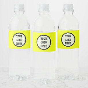 Étiquette Pour Bouteilles D'eau Société de logo personnalisé néon jaune Entreprise