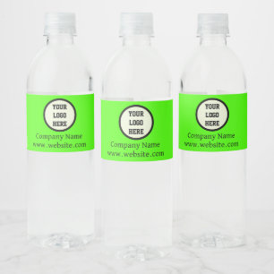 Étiquette Pour Bouteilles D'eau Société de logo personnalisé Néon Vert Entreprise
