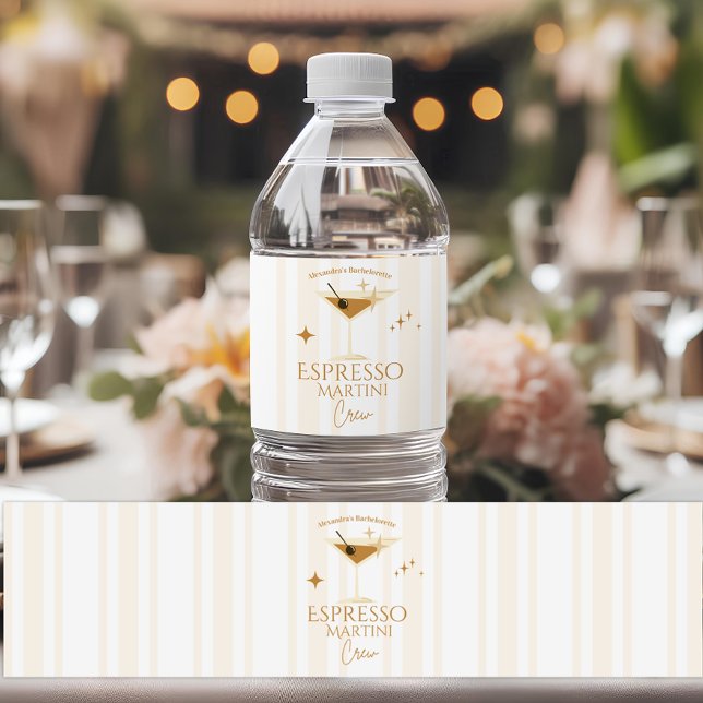 Étiquette Pour Bouteilles D'eau Soirée enterrement de vie de jeune fille Espresso  (Créateur téléchargé)