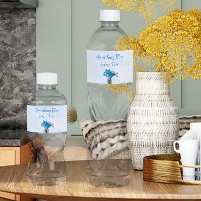 Étiquette Pour Bouteilles D'eau Something Blue Before I Do Baby Shower (Créateur téléchargé)