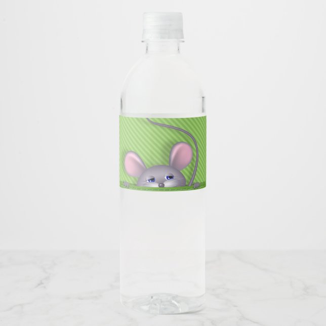 Étiquette Pour Bouteilles D'eau Souris en poche (Devant)