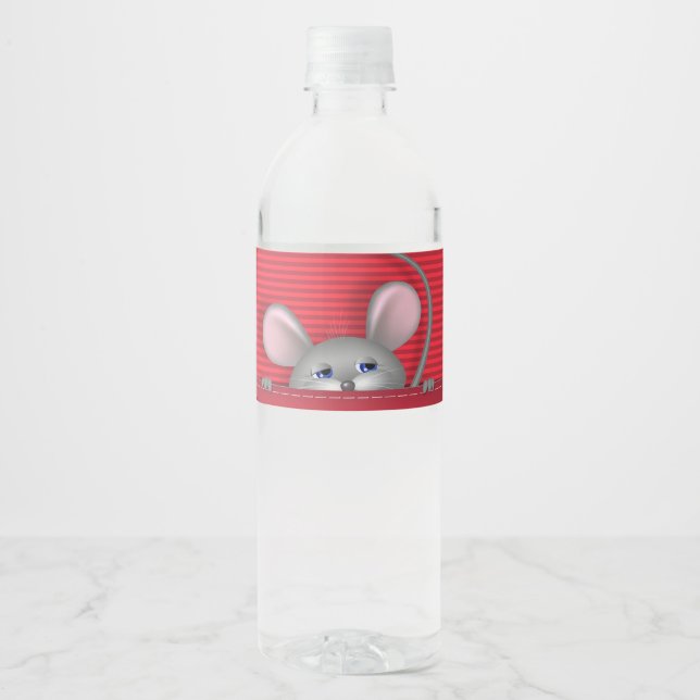 Étiquette Pour Bouteilles D'eau Souris en poche (Devant)