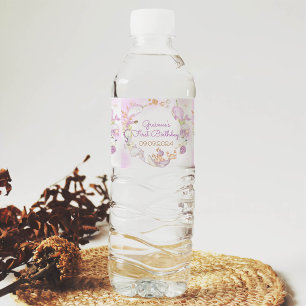 Étiquette Pour Bouteilles D'eau Sous la mer rose Fille de la mer fête d'anniversai