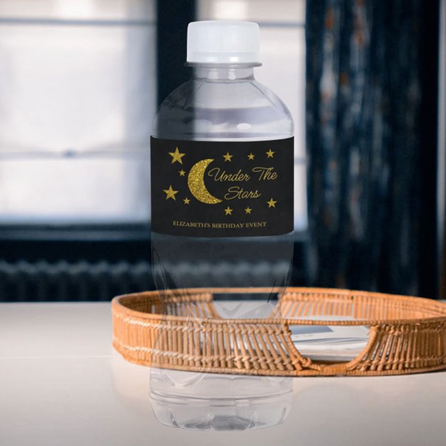 Étiquette Pour Bouteilles D'eau Sous les étoiles Anniversaire (Créateur téléchargé)