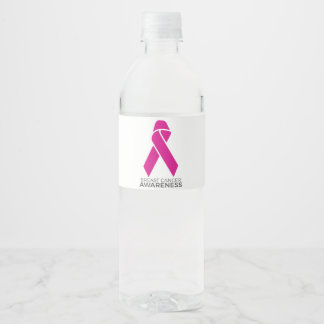 Étiquette Pour Bouteilles D'eau Soutien à la sensibilisation au cancer du sein Rub