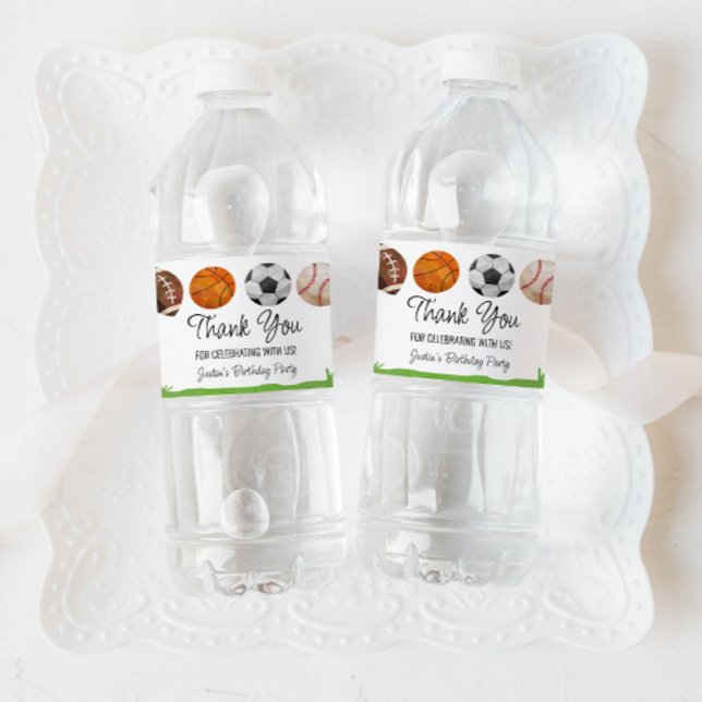 Étiquette Pour Bouteilles D'eau Sports Anniversaire Fête Favoriser (Créateur téléchargé)