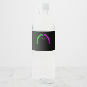 Étiquette Pour Bouteilles D'eau Squelette Mains Coeur Signer Retro Costume Hallowe
