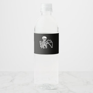 Étiquette Pour Bouteilles D'eau Squelette Mains de coeur Signer Costume d'Hallowee