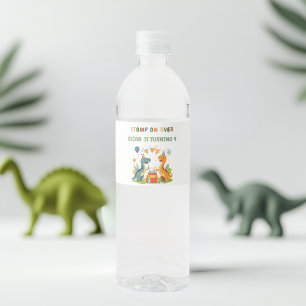 Étiquette Pour Bouteilles D'eau "Stompe sur Dinosaur Anniversaire