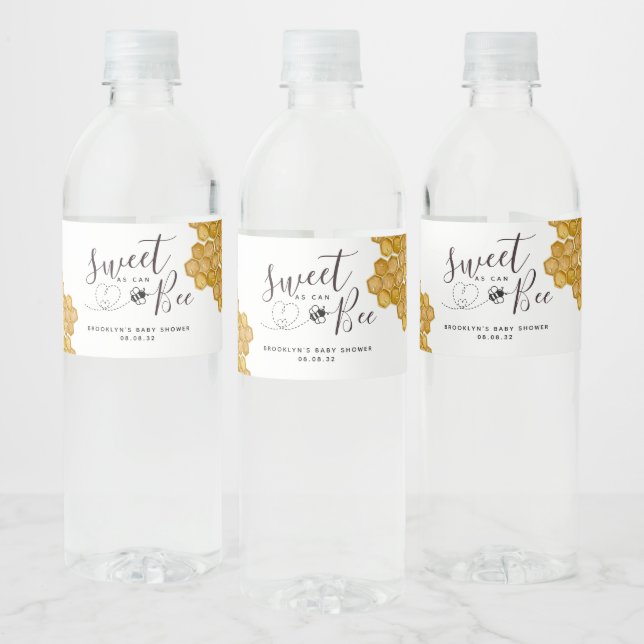 Étiquette Pour Bouteilles D'eau Sucré comme le Baby shower Can Bee (Bouteilles)