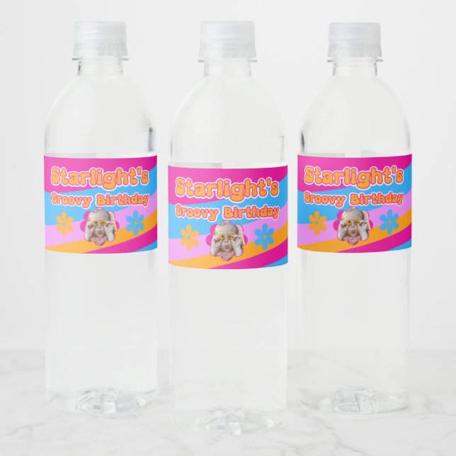 Étiquette Pour Bouteilles D'eau Super Hippie Amour Paix et Amour Célébration (Bouteilles)