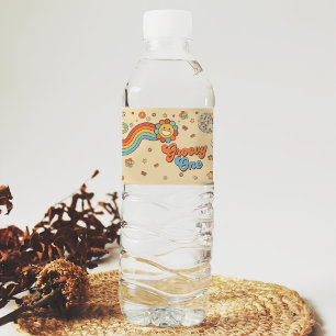 Étiquette Pour Bouteilles D'eau Super One Retro Rainbow 1er anniversaire