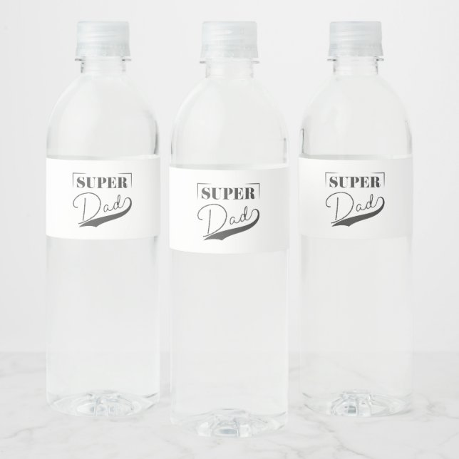 Étiquette Pour Bouteilles D'eau Super papa (Bouteilles)
