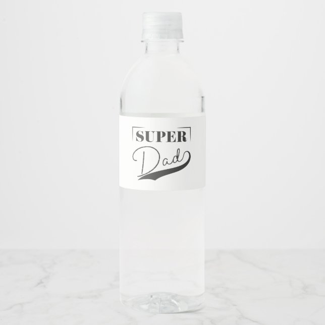 Étiquette Pour Bouteilles D'eau Super papa (Devant)