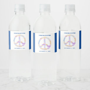 Étiquette Pour Bouteilles D'eau SYMBOLE DE LA JOURNÉE DE LA Paix MONDIALE