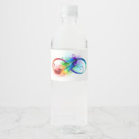 Symbole d'infini avec plume arc-en-ciel