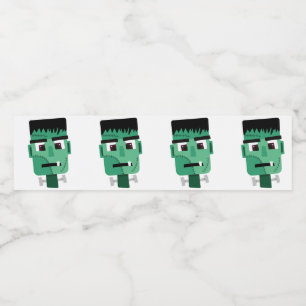Étiquette Pour Bouteilles D'eau Tête de monstre de Frankenstein