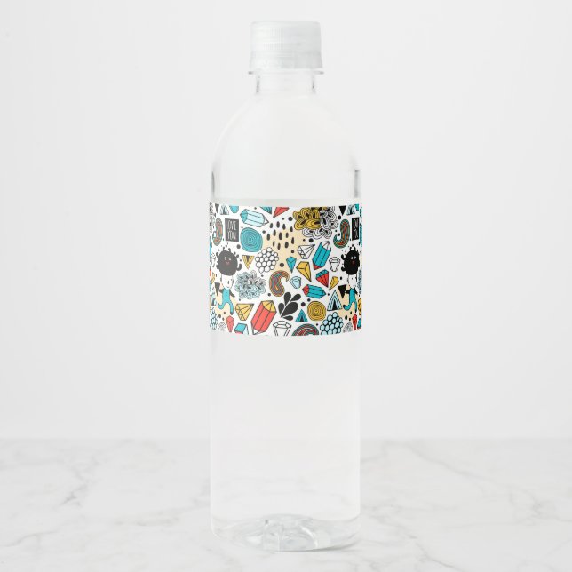 Étiquette Pour Bouteilles D'eau Tête folle (Devant)
