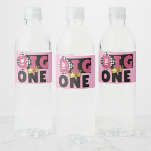Étiquette Pour Bouteilles D'eau The Big One  PINK Retro Hip hop 1er anniversaire