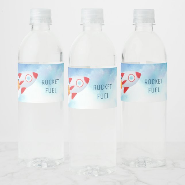 Étiquette Pour Bouteilles D'eau Thème spatial Révolution spatiale 1er anniversaire (Bouteilles)