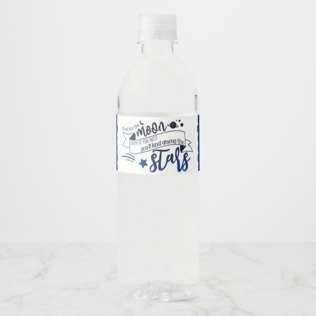 Étiquette Pour Bouteilles D'eau Tir pour la lune (Devant)