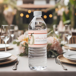 Étiquette Pour Bouteilles D'eau Tomber dans l'amour Baby shower Citrouille rose fl