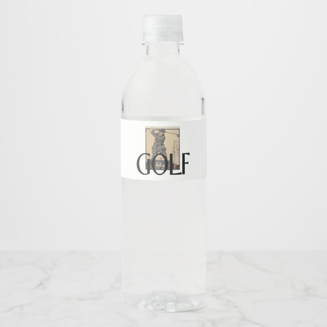 Étiquette Pour Bouteilles D'eau TOP Golf Old School (Devant)