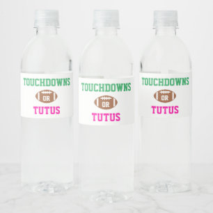 Étiquette Pour Bouteilles D'eau Touchdowns ou Tutus Genre Reveal
