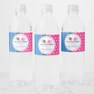 Étiquette Pour Bouteilles D'eau Touchdowns ou Tutus Pink Blue Gender ReveveParty