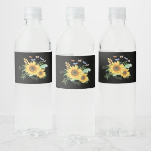 Étiquette Pour Bouteilles D'eau tournesol printemps