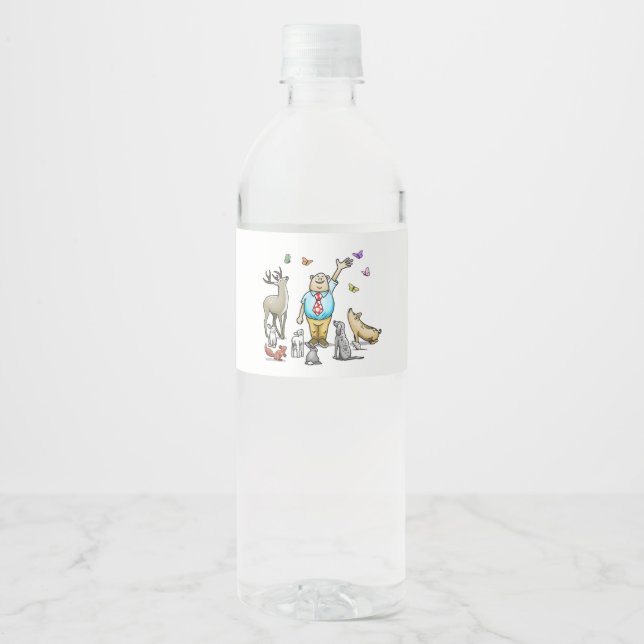 Étiquette Pour Bouteilles D'eau Tous les fêtards sont invités (Devant)