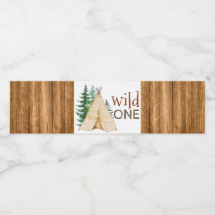 Étiquette Pour Bouteilles D'eau Tribal Wild One Teepee 1ère bouteille d'eau Étique