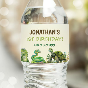 Étiquette Pour Bouteilles D'eau Tropical Jungle Reptile Anniversaire de enfant Par
