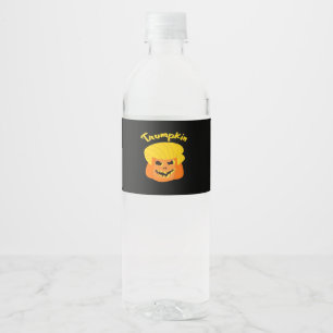 Étiquette Pour Bouteilles D'eau Trumpkin Citrouille Halloween Design - Retro Sloga