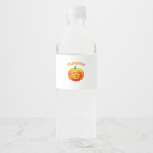 Étiquette Pour Bouteilles D'eau Trumpkin Funny Halloween - Éffrayant Parody Editio