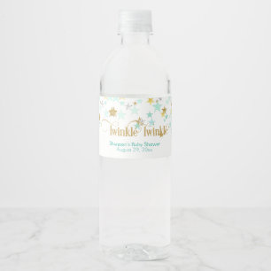 Étiquette Pour Bouteilles D'eau Twinkle Twinkle Little Star Vert Menthe & Or