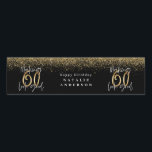 Étiquette Pour Bouteilles D'eau Typographie moderne or parties scintillant chic 60<br><div class="desc">Célébrez votre 60e anniversaire en style avec cet effet de parties scintillant noir,  blanc et or qui fait 60 look bon vin,  bière et eau étiquettes de fête. Un design moderne avec texte de script et graphismes en gras. Modifiez la couleur pour la customiser. Partie d'une collection.</div>