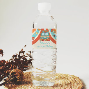 Étiquette Pour Bouteilles D'eau Un Arc-en-ciel rétro Super 1er anniversaire