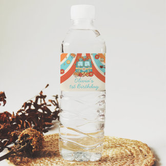 Étiquette Pour Bouteilles D'eau Un Arc-en-ciel rétro Super 1er anniversaire