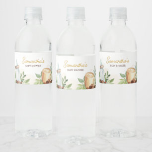 Étiquette Pour Bouteilles D'eau Un bébé brasse du café