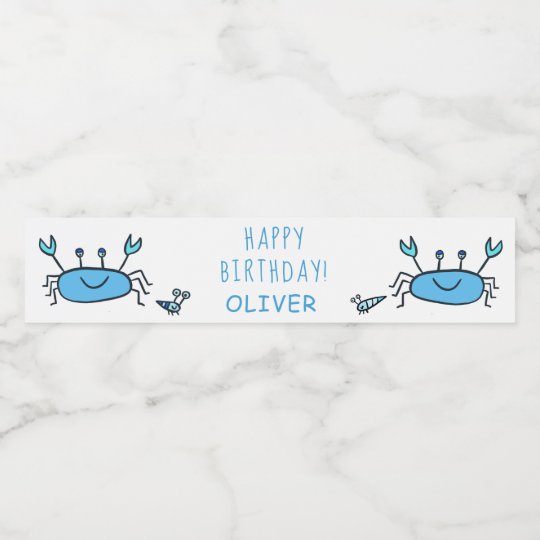 Etiquette Pour Bouteilles D Eau Un Joyeux Anniversaire Pour Les Animaux De La Mer Zazzle Fr