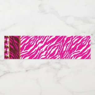 Étiquette Pour Bouteilles D'eau Un motif floral complexe en rose et blanc, art