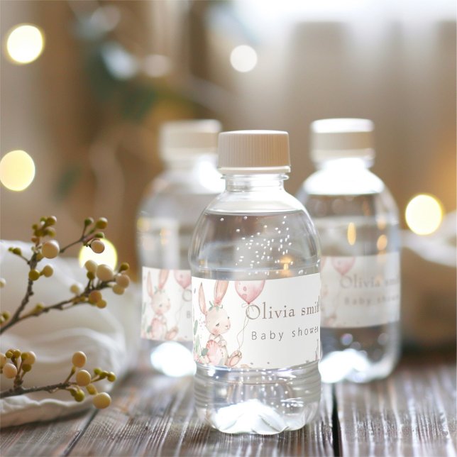 Étiquette Pour Bouteilles D'eau Un petit baby shower lapin de Pâques (Créateur téléchargé)