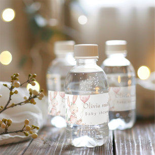 Étiquette Pour Bouteilles D'eau Un petit baby shower lapin de Pâques