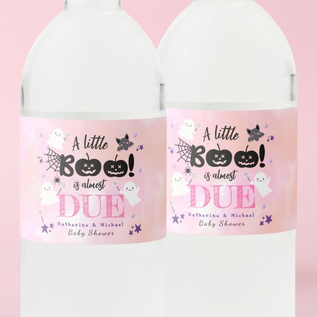 Étiquette Pour Bouteilles D'eau Un Petit Boo | Halloween Baby shower fille (Créateur téléchargé)