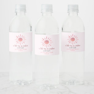 Étiquette Pour Bouteilles D'eau Un Petit Rayon De Soleil Baby shower Rose