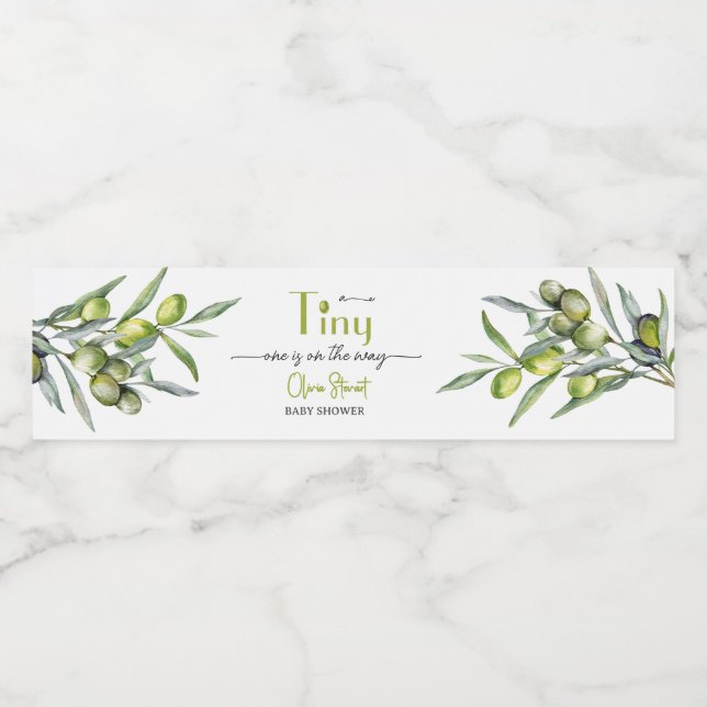 Étiquette Pour Bouteilles D'eau Une minuscule est en chemin Baby shower (Étiquettes simples)